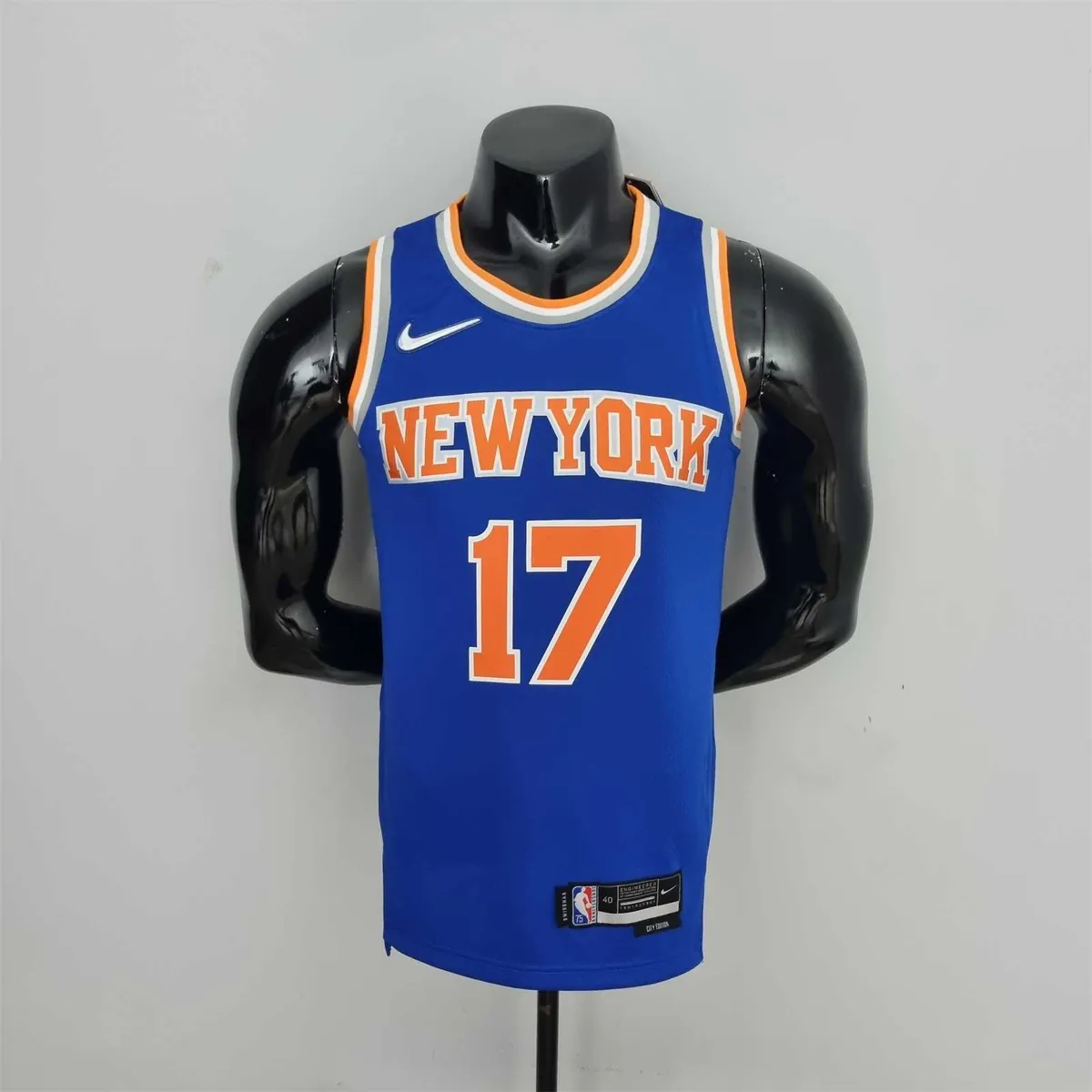75th Anniversary Lin #17 New York Knicks Blue NBA Jersey 9
