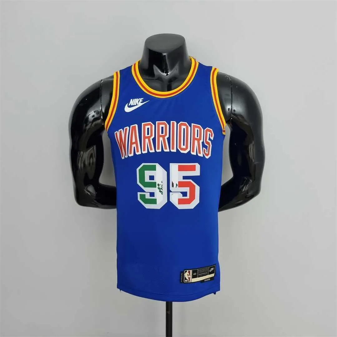Toscano#95 Golden State Warriors Mexico Exclusive Blue NBA Jersey 9