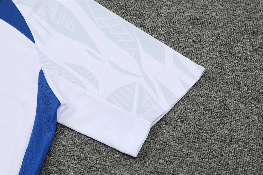 2022 France Training Suit Short Sleeve Kit White Blue 7