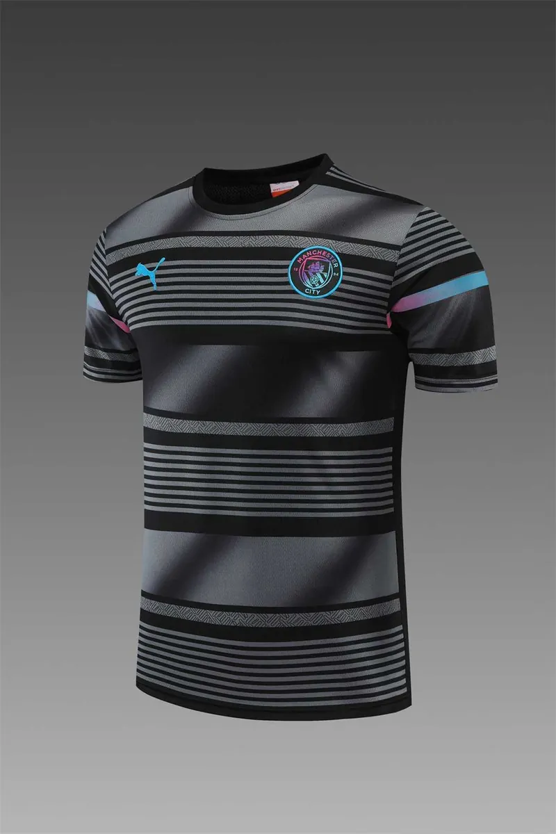 22-23 Manchester City Training Wear Short Sleeve Kit Black 3