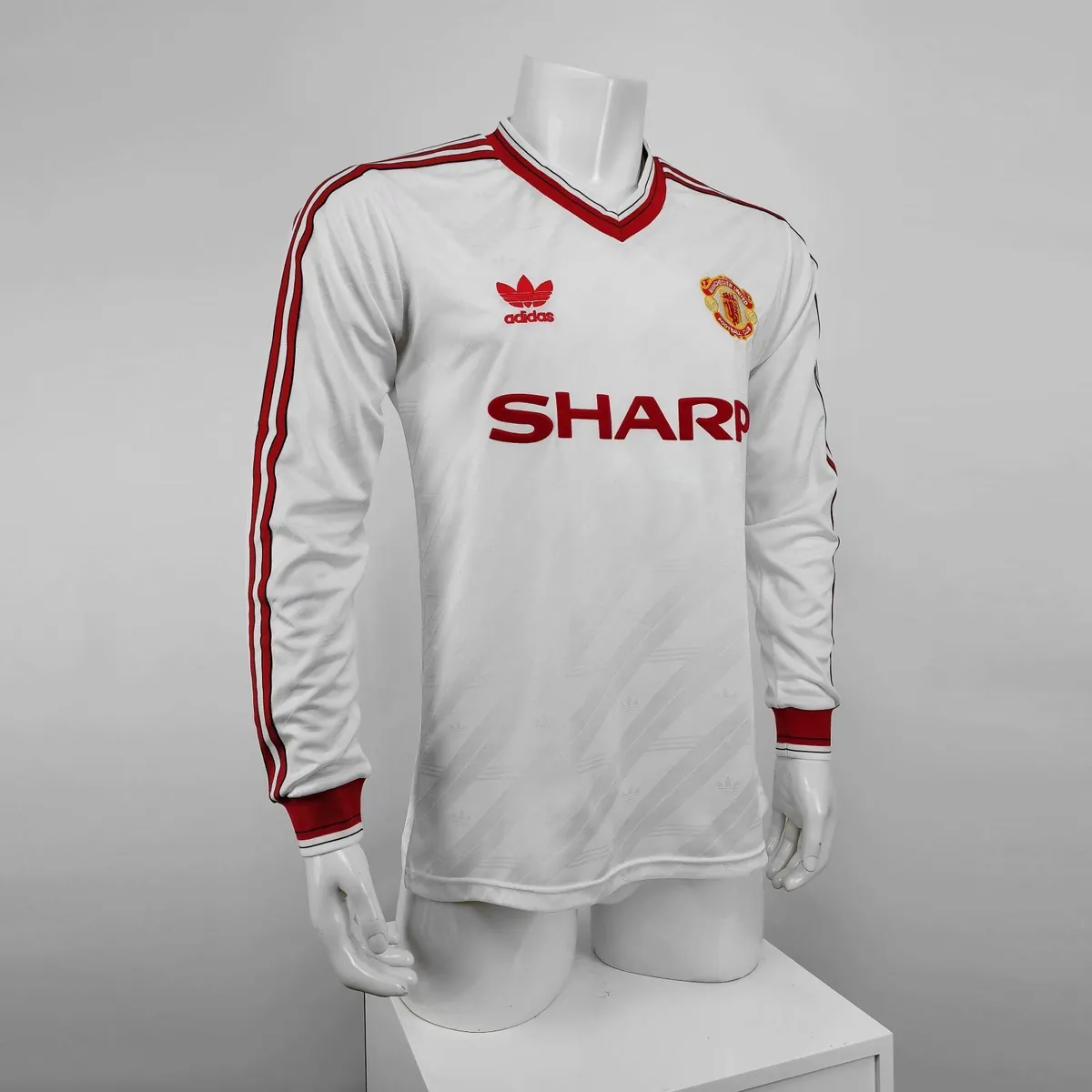 86-88 Manchester United away white away long sleeve 1