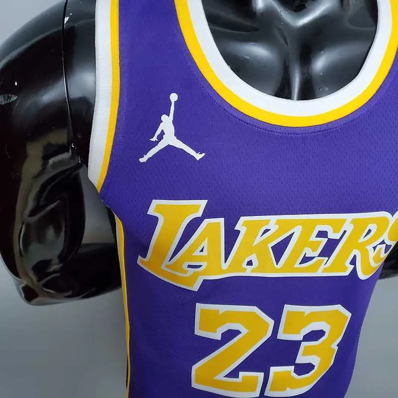 New Lakers Jordan James #23 Theme Purple Round Neck 8