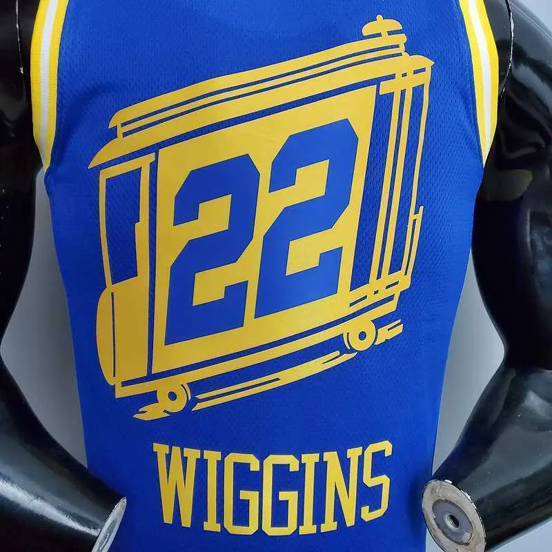 Tram version WIGGINS#22 Golden State Warriors blue 4
