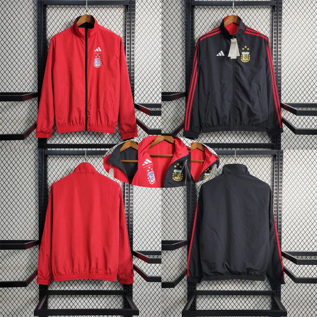 2024 Argentina Red and Black Reversible Windbreaker Double-Sides Jacket Supllier Yupoo 12