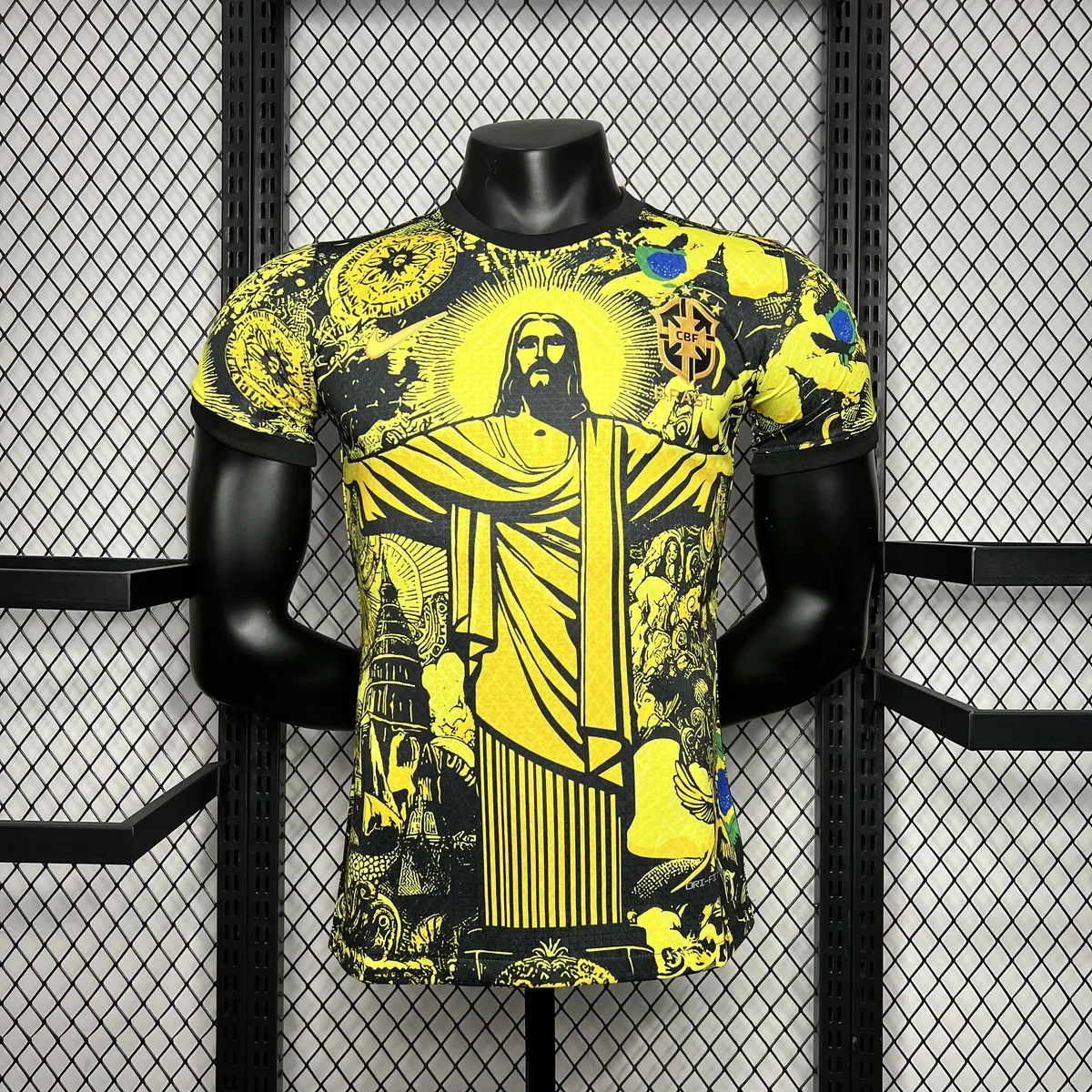 24-25 Brazil Jesus the Redeemer Yellow Kit Player Version Version AAAAJersey Wholesale Yupoo 7