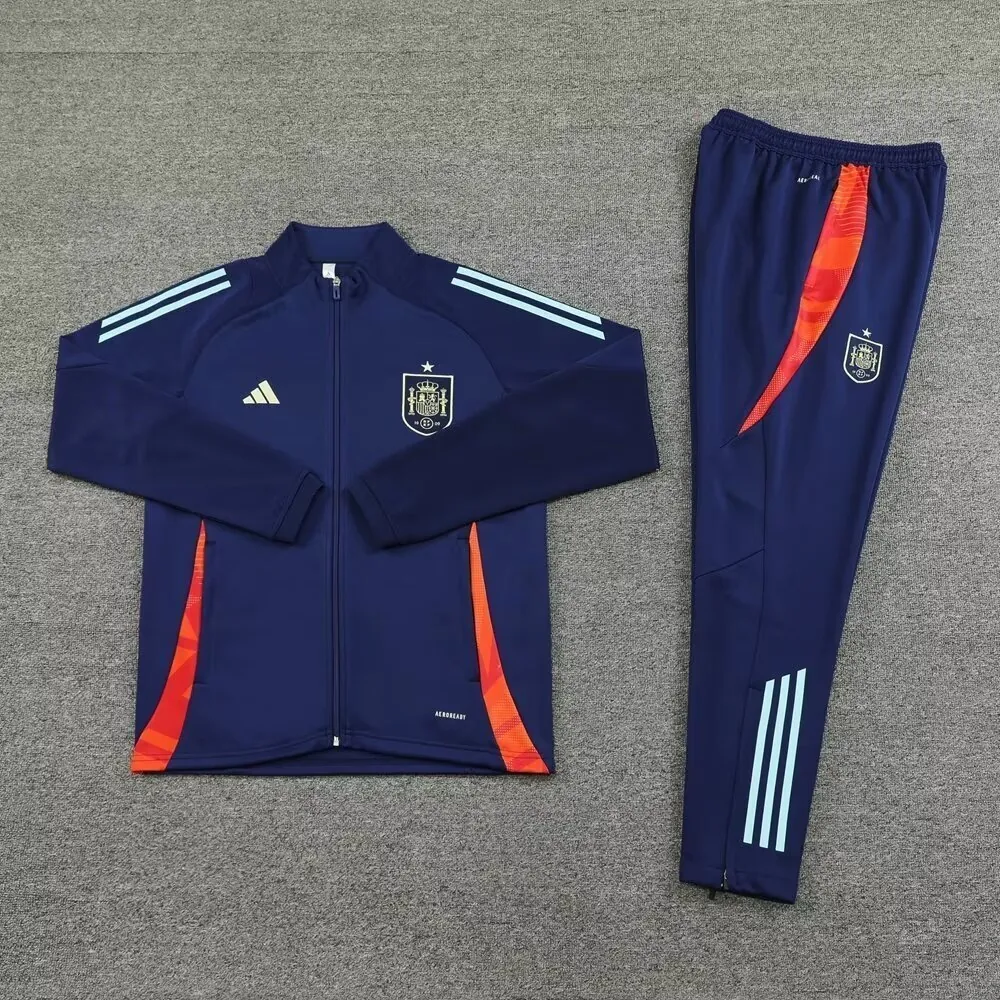2024 Spain Long Sleeve Kits Navy Jacket Suits Soccer Jerseys Yupoo 2