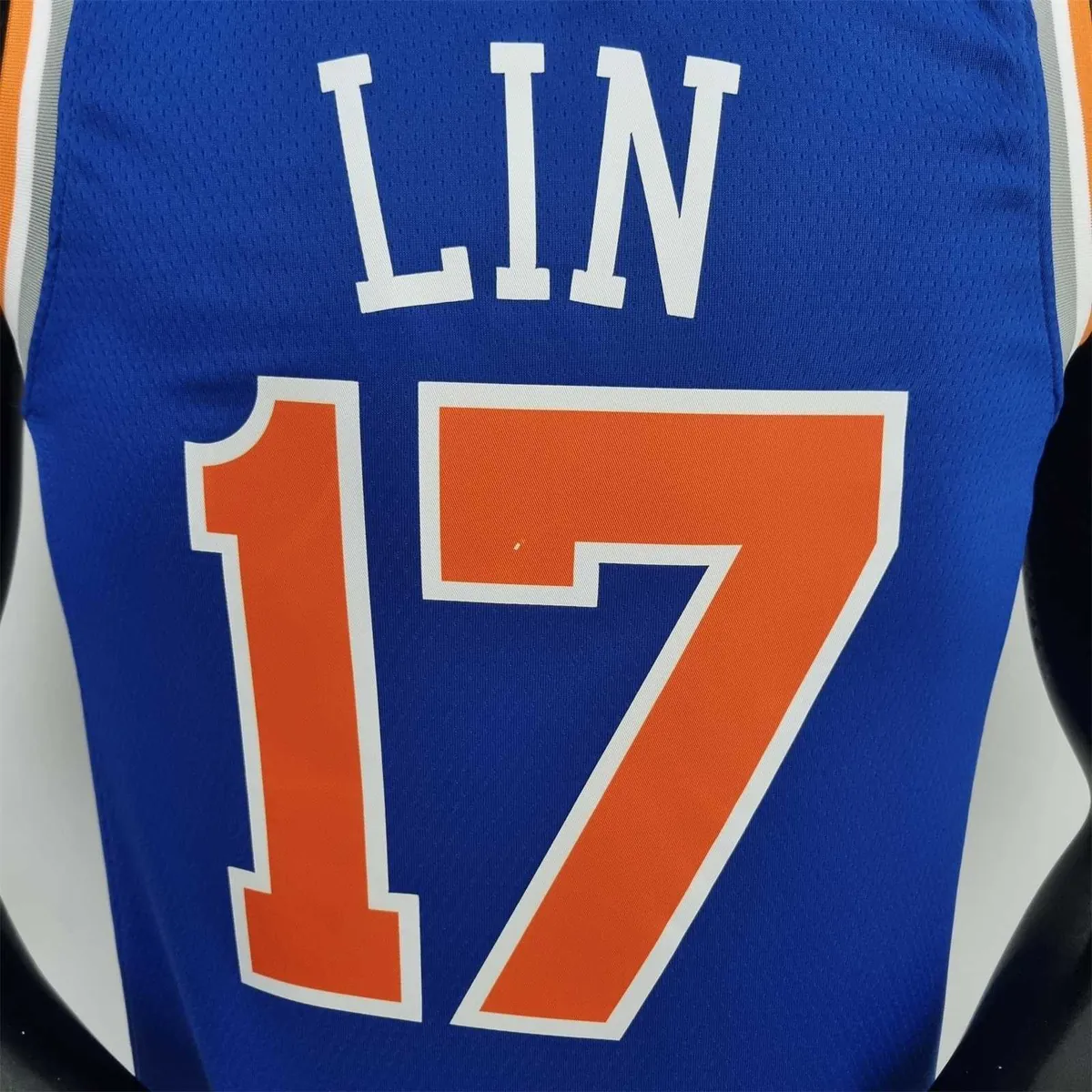 75th Anniversary Lin #17 New York Knicks Blue NBA Jersey 4