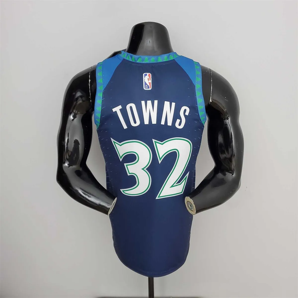 75th Anniversary 2202 Season TOWNS#32 Minnesota Timberwolves City Edition Blue NBA Jersey 6
