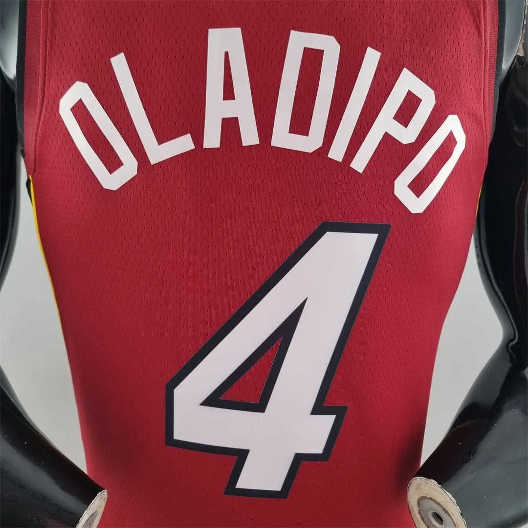 75th Anniversary Miami Heat Jordan OLADIPO#4 Burgundy NBA Jersey 2