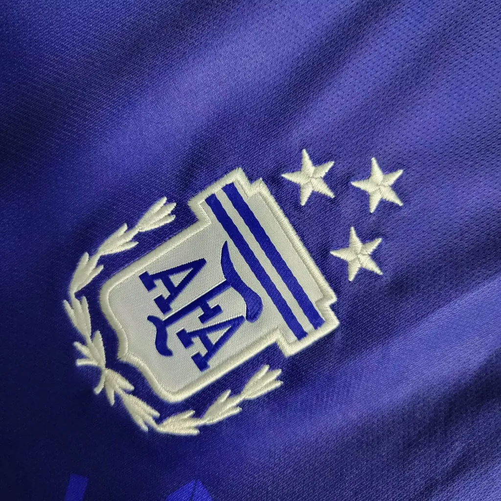 2022 Long Sleeved 3 Stars Argentina Away S-XXL Cheap Soccer Jerseys 4