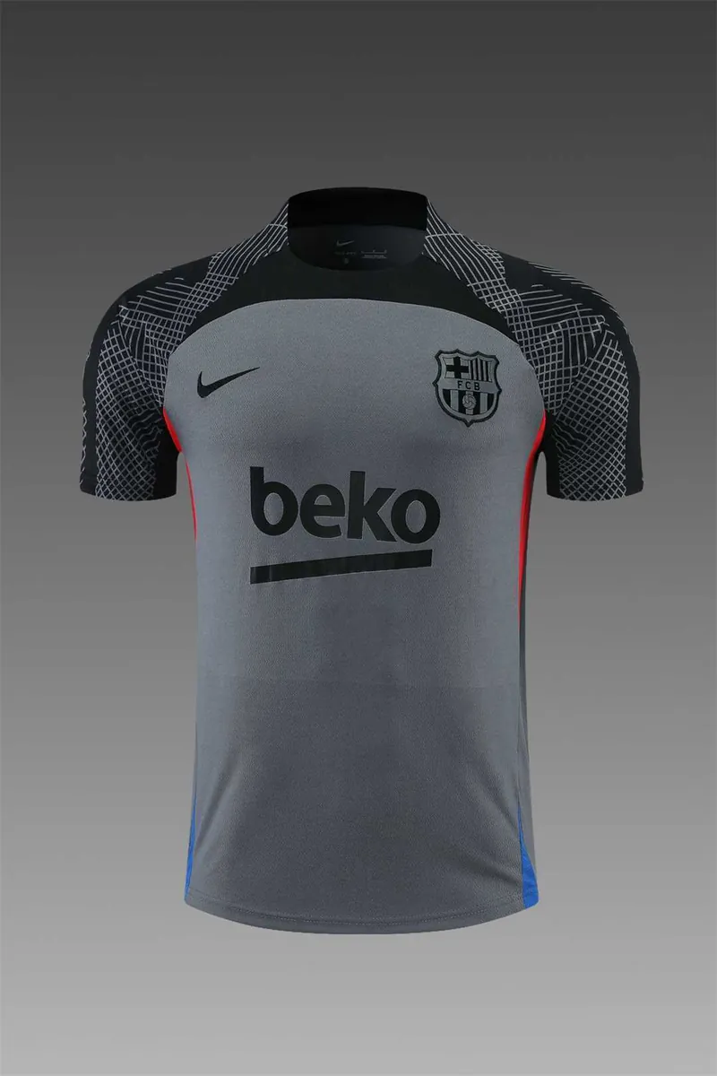 22-23 Barcelona Training Suit Short Sleeve Kit Black Grey 15
