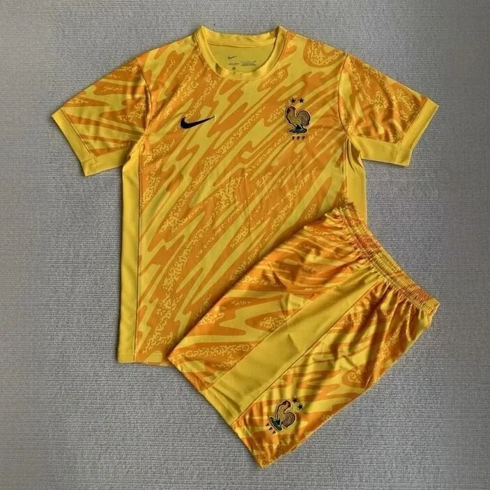 2024 France Goalkeeper Yellow Adults And Kid Kits Football AAAAJersey Yupoo 2