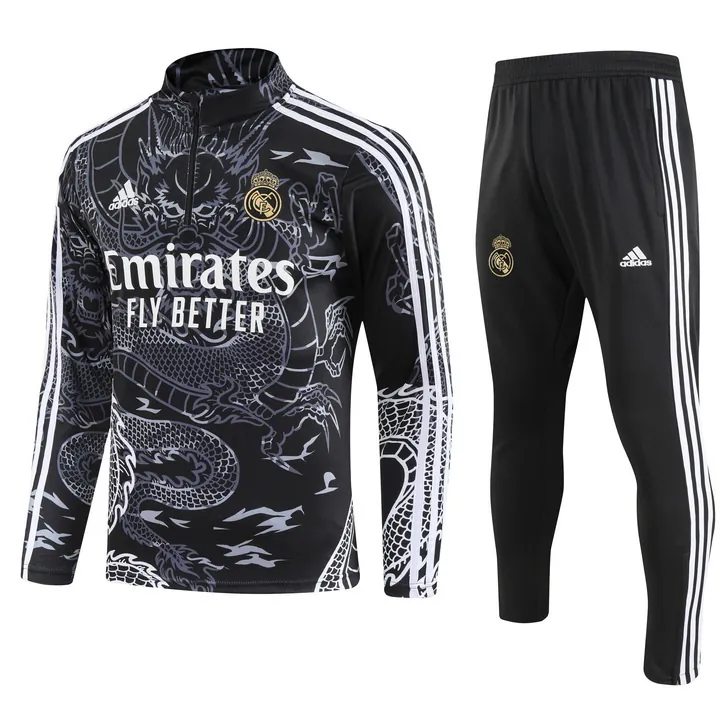 23-24 Real Madrid Long Sleeve Dragon Special Edition Black Training Suits Soccer Jerseys Yupoo 3