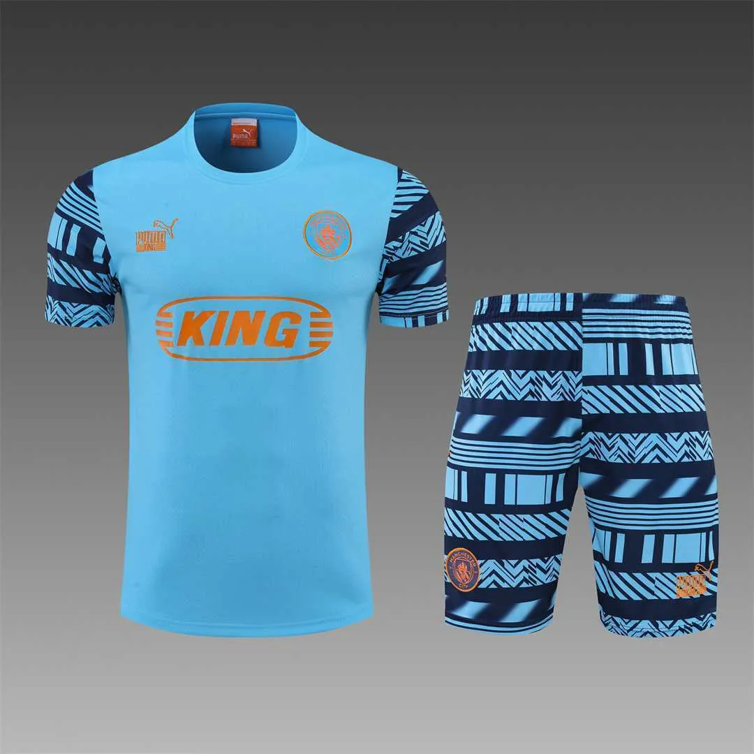 22-23 Manchester City Training Wear Short Sleeve Kit Blue 5