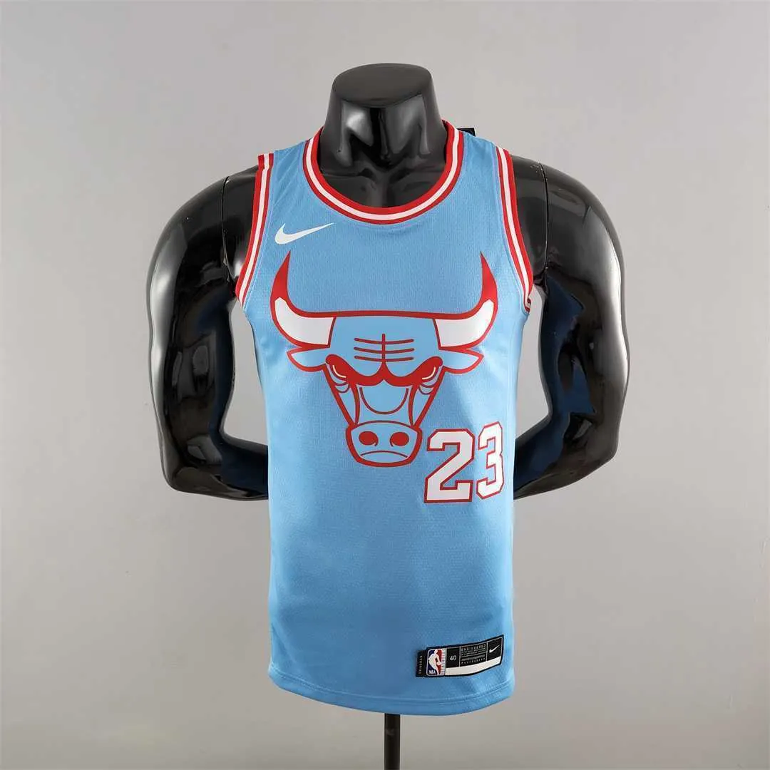 Chicago Bulls JORDAN#23 Blue NBA Jersey 9