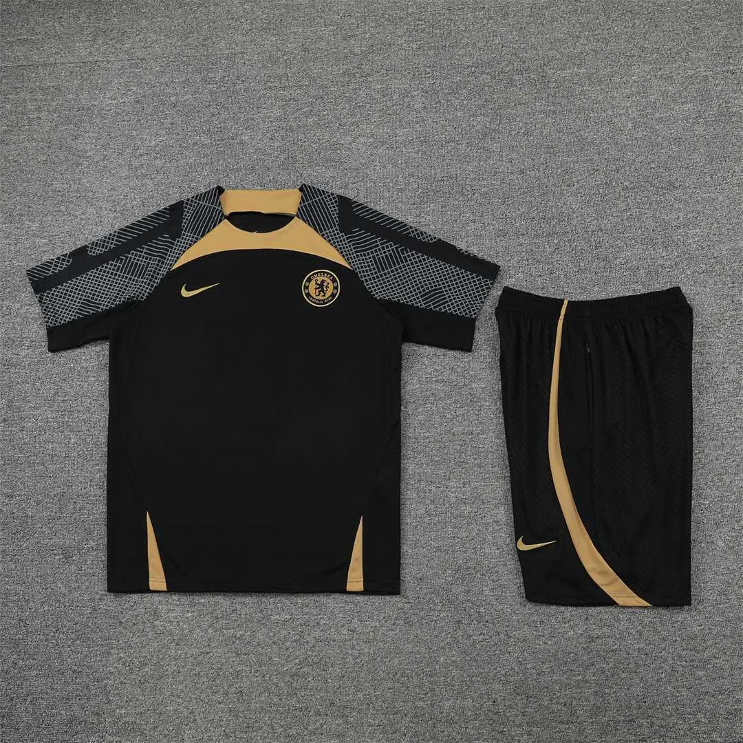 22-23 Chelsea training suit short sleeve kit black 1