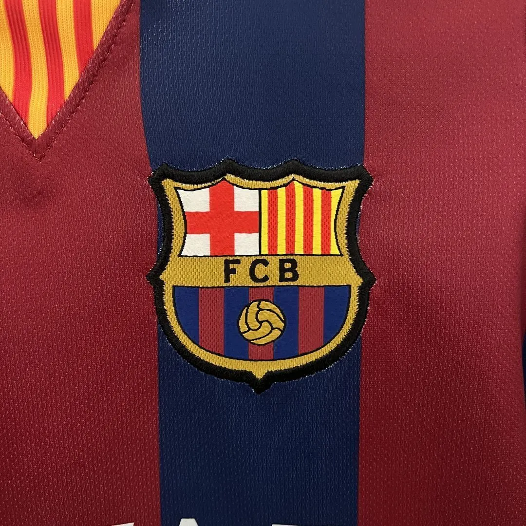 14-15 Barcelona Home Retro Kids Kit Size-16-28 Football Jersey Yupoo 6