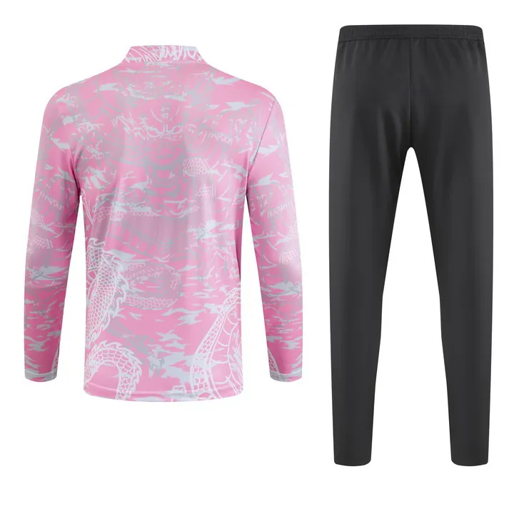 23-24 Real Madrid Long Sleeve Dragon Special Edition Pink Training Suits Soccer Jerseys Yupoo 1