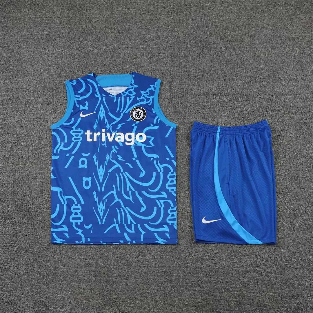 22-23 Chelsea vest training suit kit Blue Camo 15