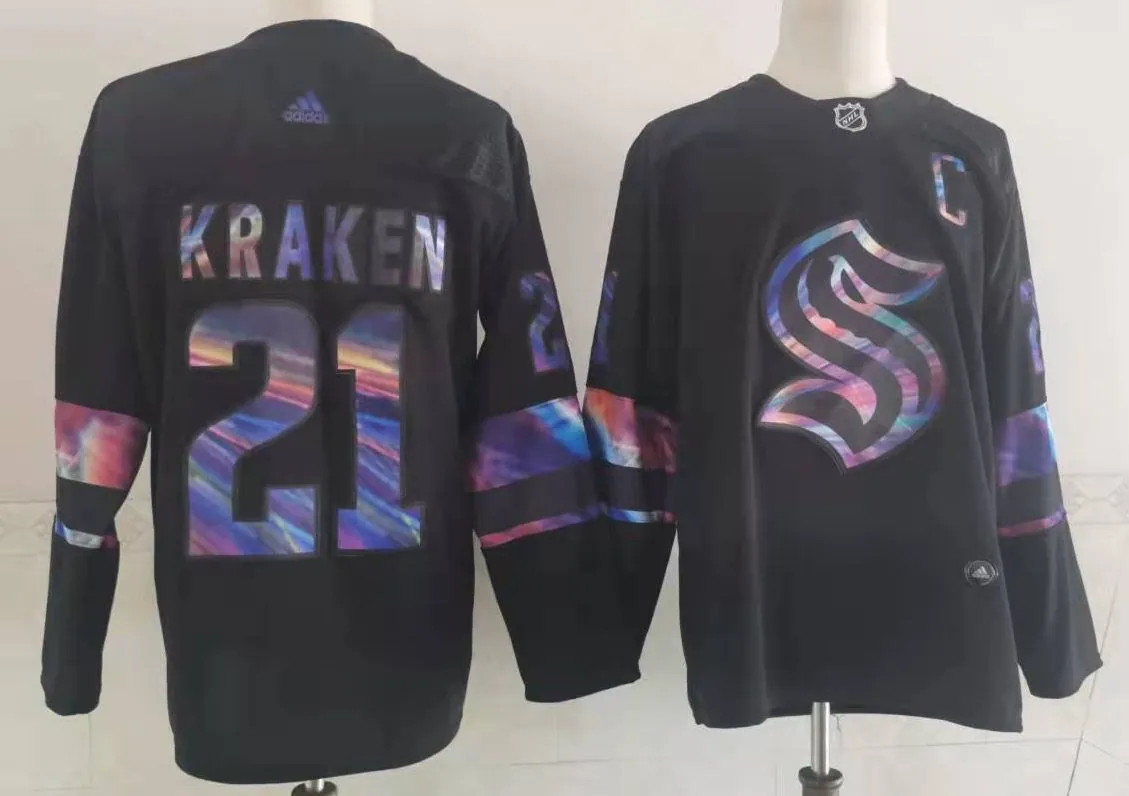 Seattle Kraken ice hockey jersey M-3XL 西雅图海妖队冰球服 1