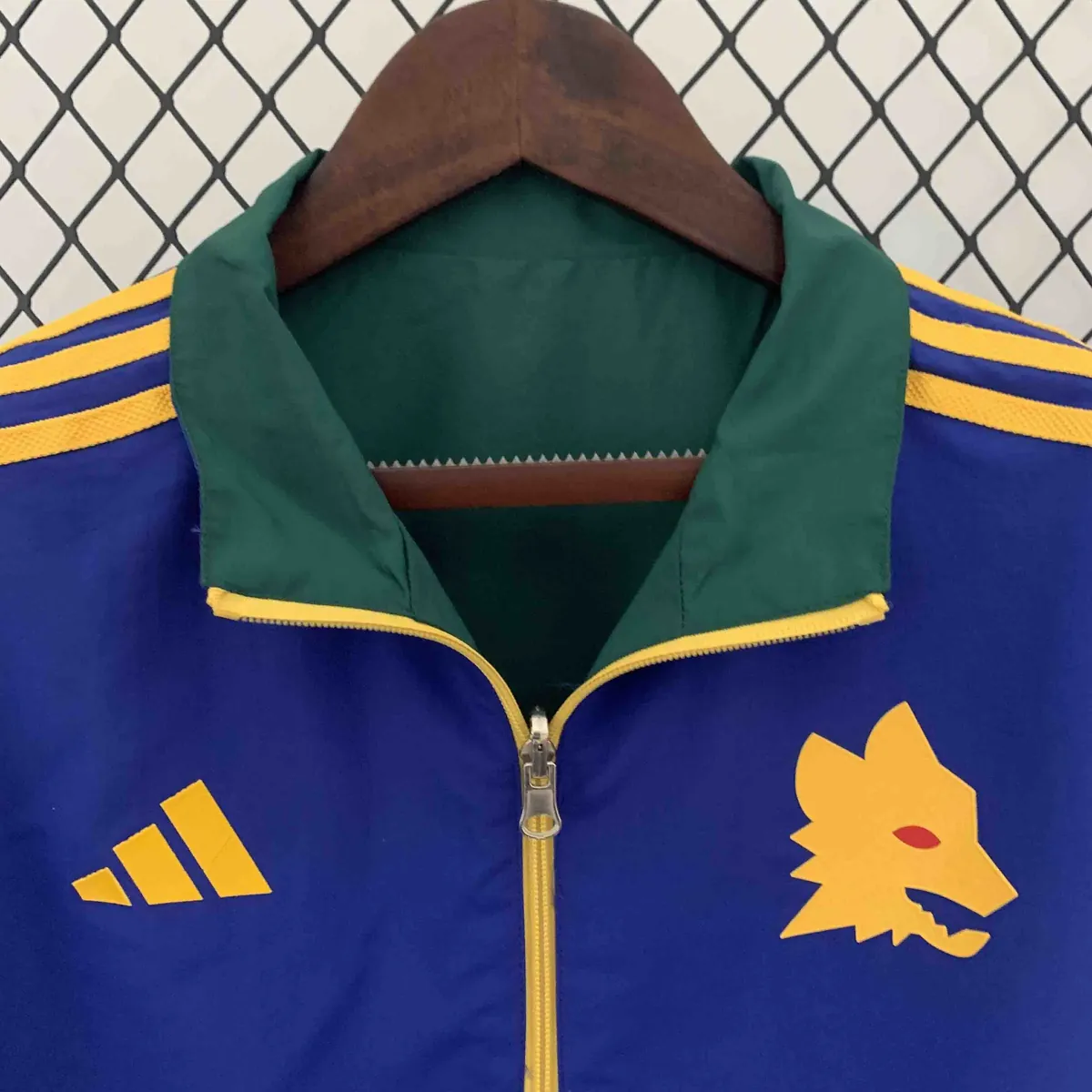 23-24 Roma Reversible Windbreaker Green&Blue Double-Sides Jacket Soccer Jerseys For Sale 6