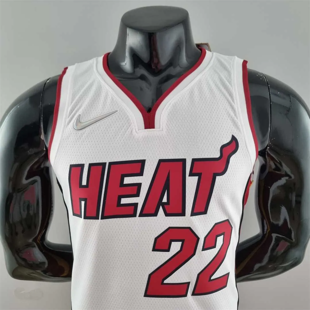 75th Anniversary Miami Heat BUTLER#22 White NBA Jersey 4