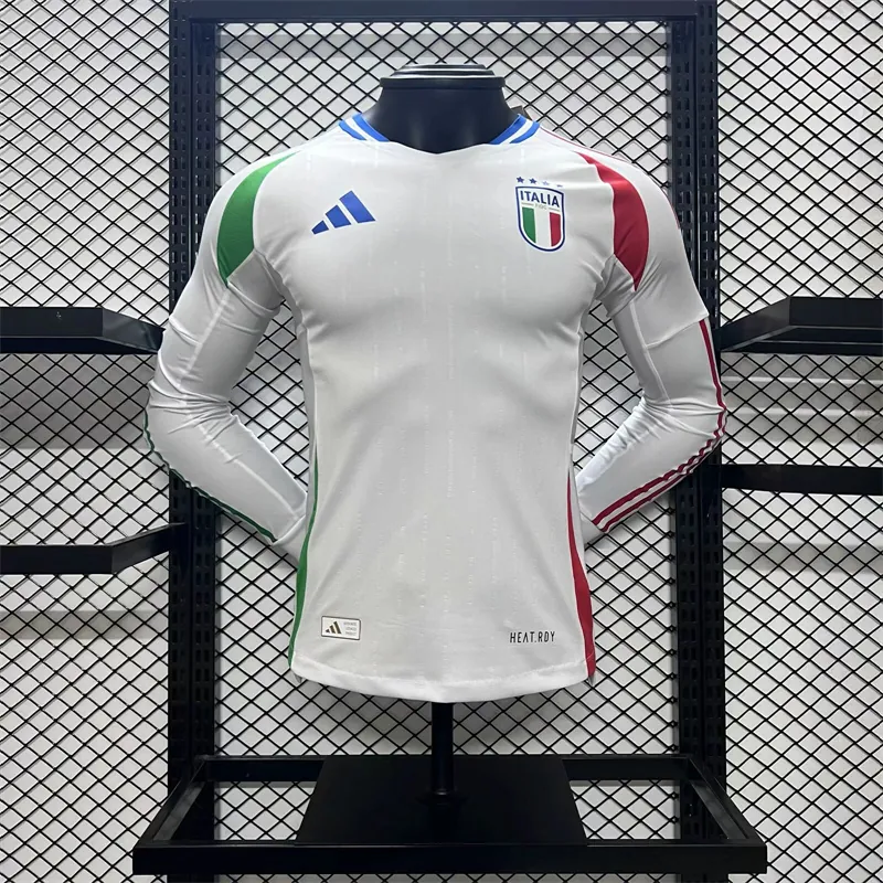 2024 Italy away white long sleeve player version 10