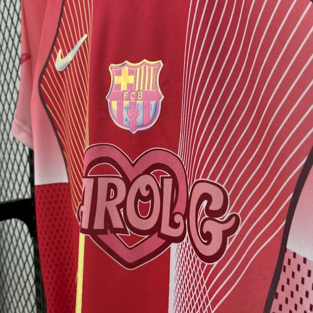 25-26 Barcelona Pink X KAROLG Football T-Shirt Custom Edition AAAAJersey Dropship Yupoo 1