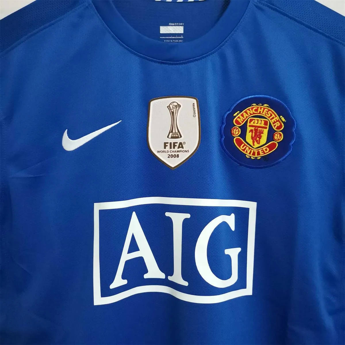 08-09 Manchester United blue away long sleeve 2