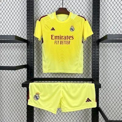 25-26 Real Madrid Yellow Goalkeeper Kid Kits Youth Apparels Sino AAAAJersey Supply Yupoo 10