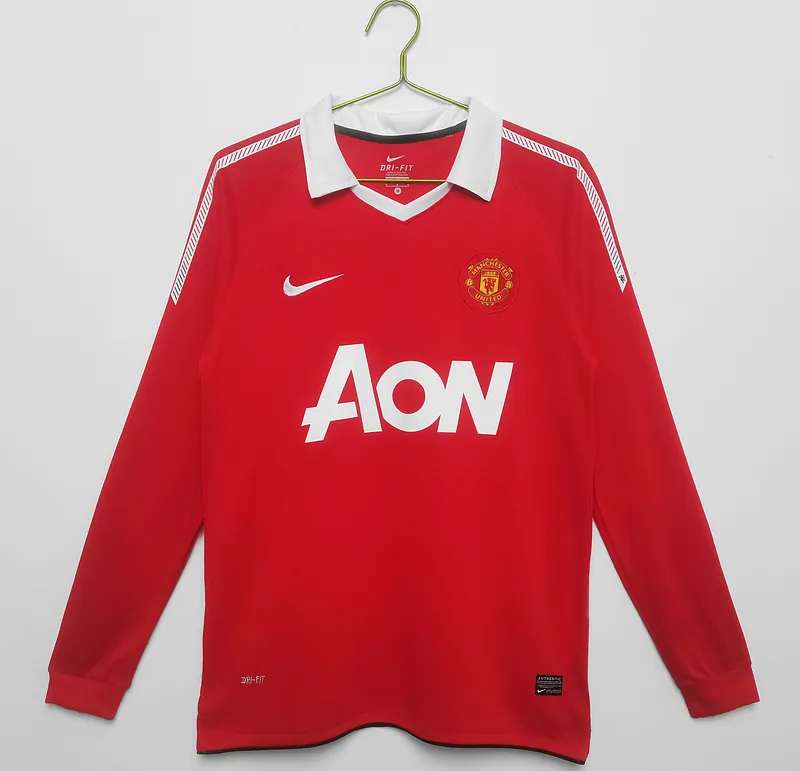 10-11 Manchester United Home Retro Kit Long Sleeve Shirt Cheap Jerseys Yupoo 3