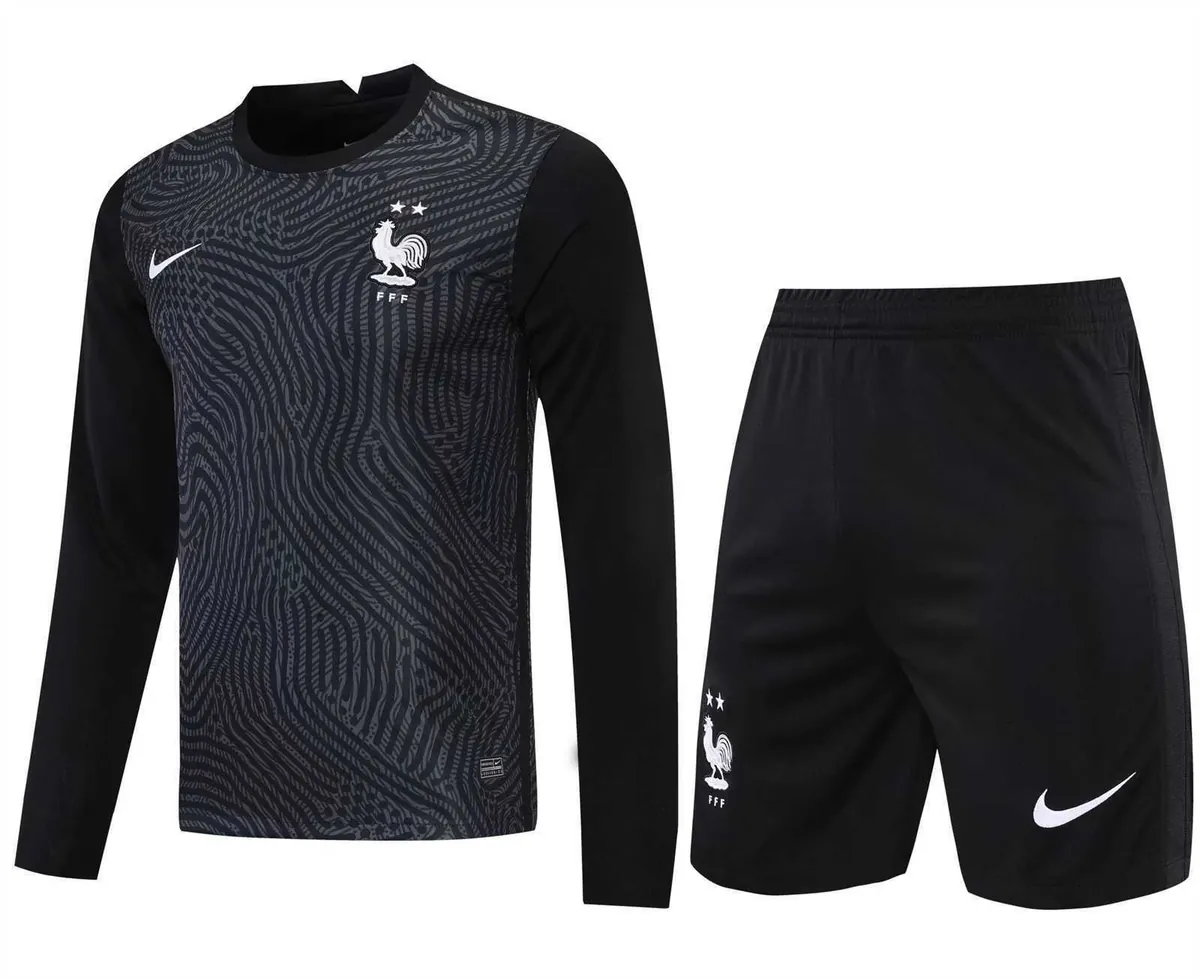 2021 France black goalkeeper long sleeve 19