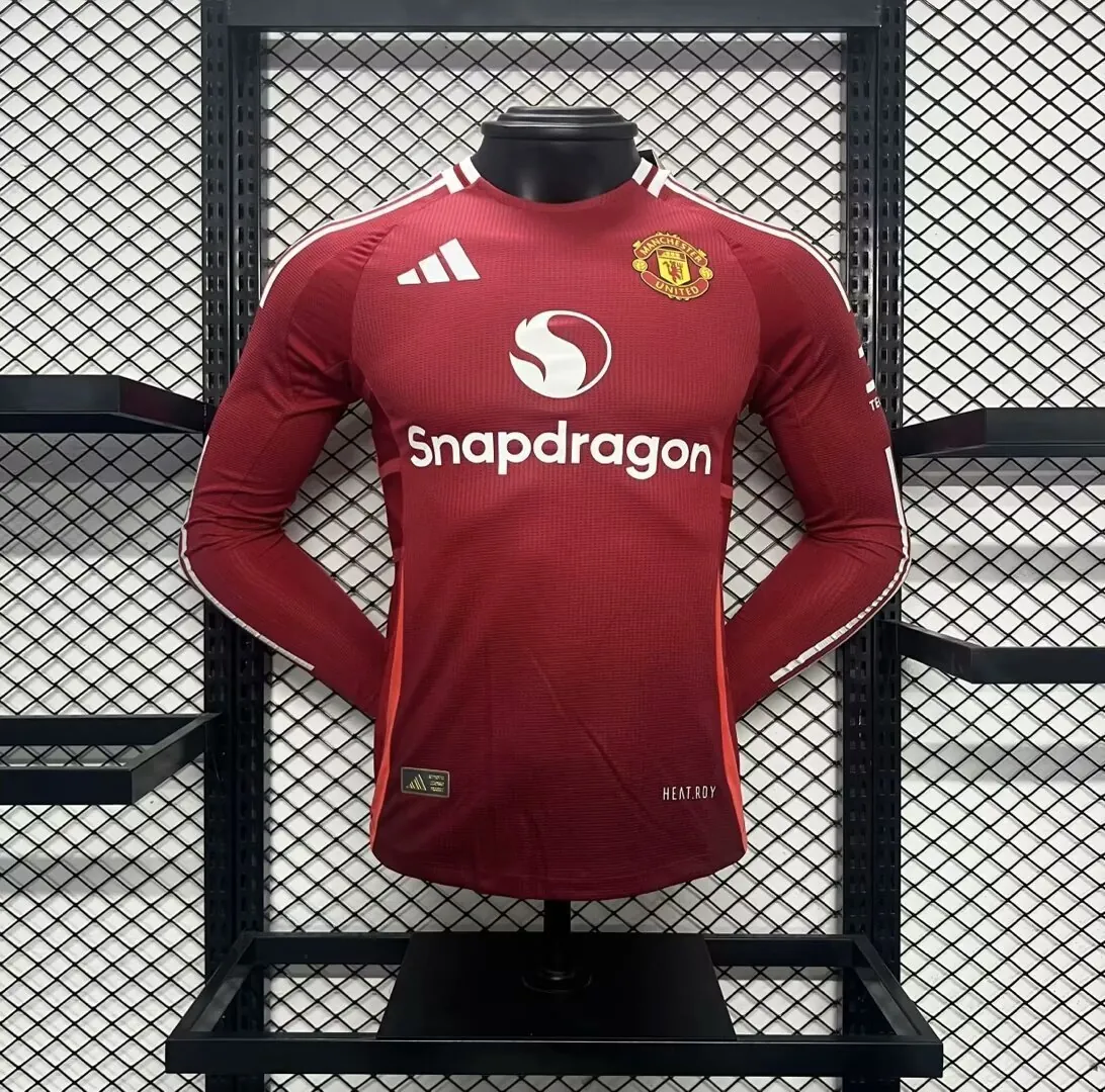 24-25 Manchester United Home Long Sleeve Kit Player Version Shirt AAAAJersey Supplier Yupoo 3