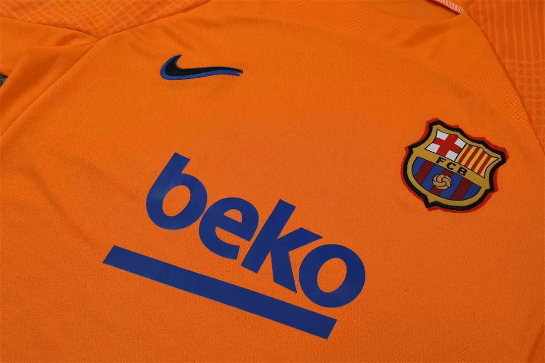 22-23 Barcelona training suit short sleeve kit orange 14