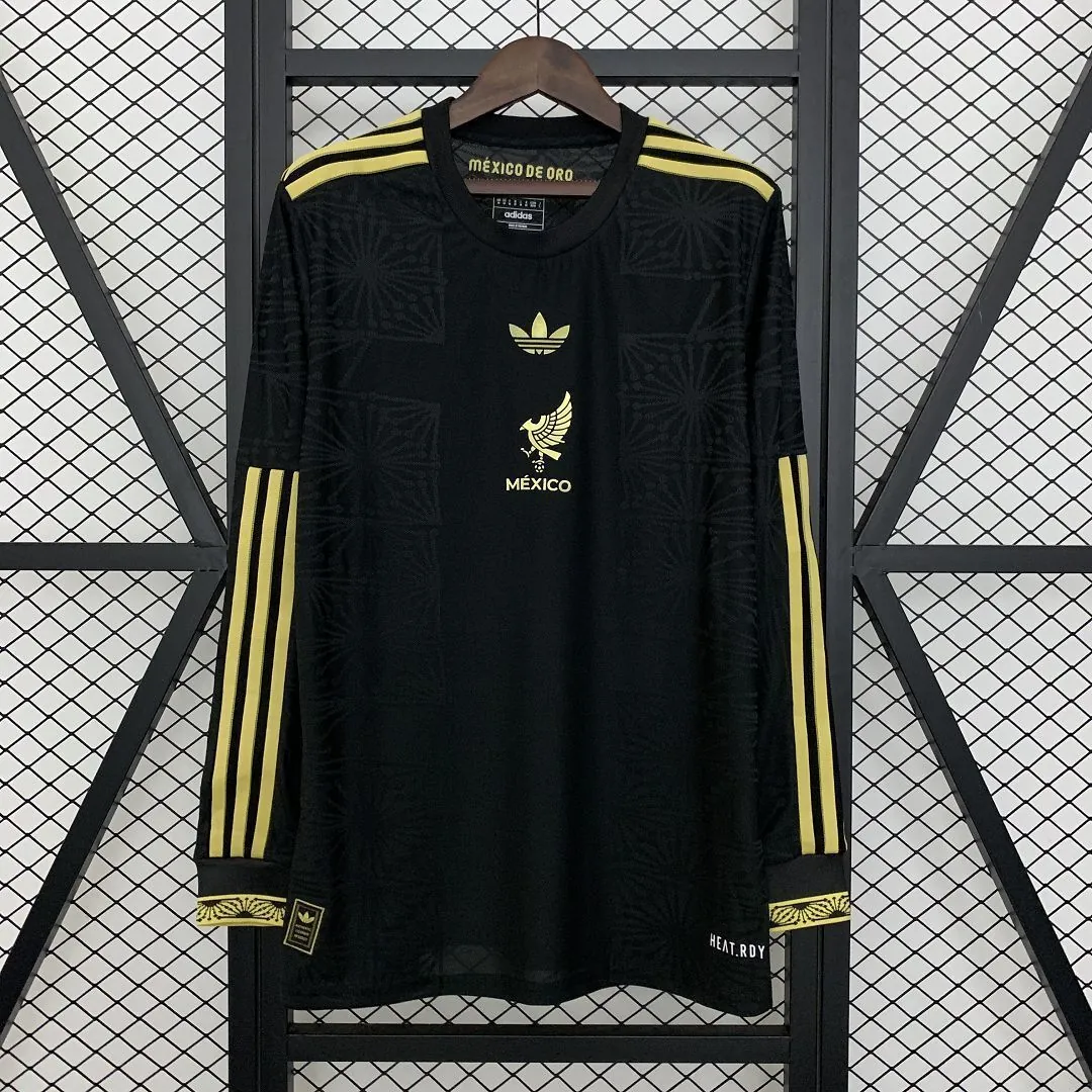 2025 Mexico Gold Cup Black Long Sleeve Kit Soccer T-Shirt AAAAJersey Supply Yupoo 7