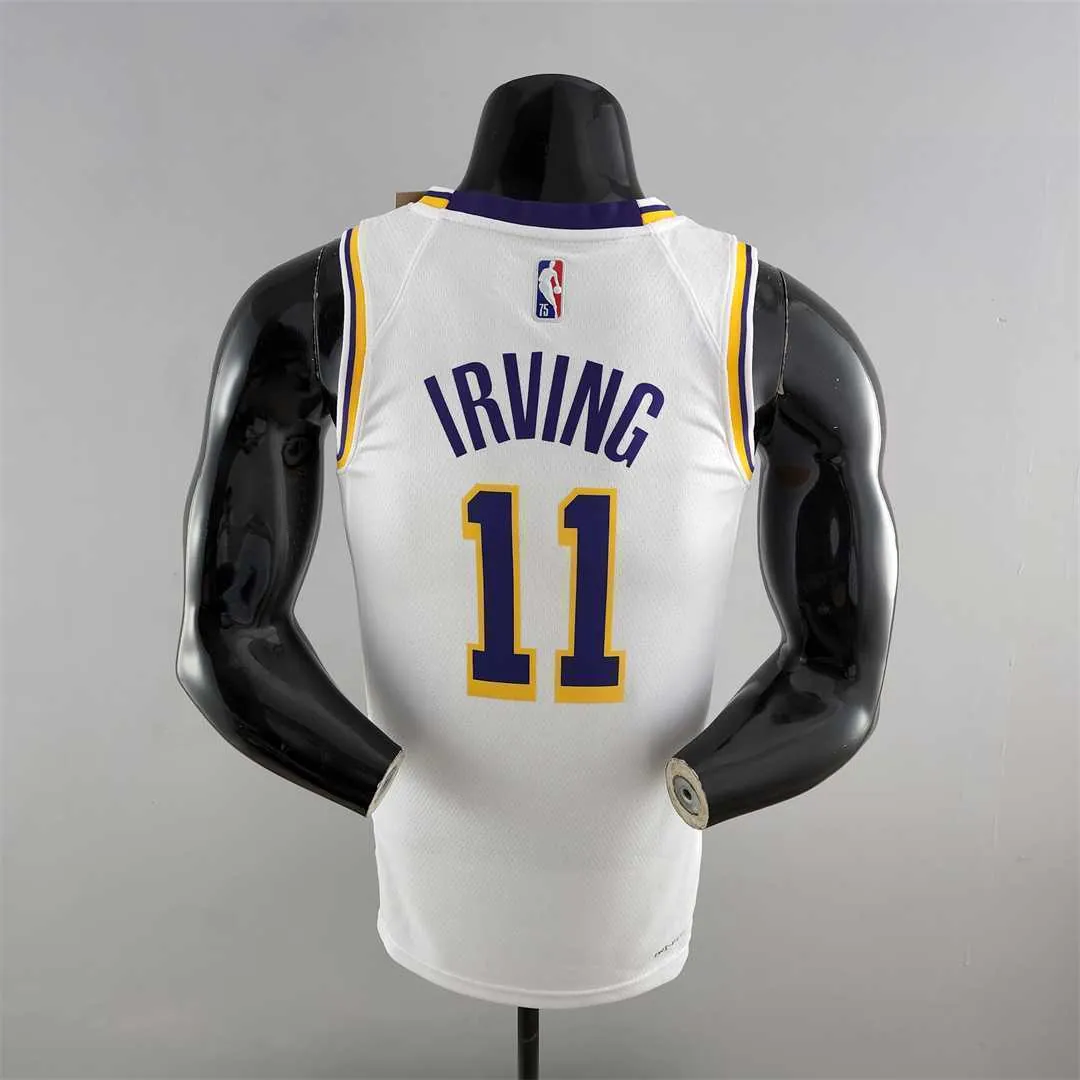 75th Anniversary IRVING #11 Los Angeles Lakers White NBA Jersey 5
