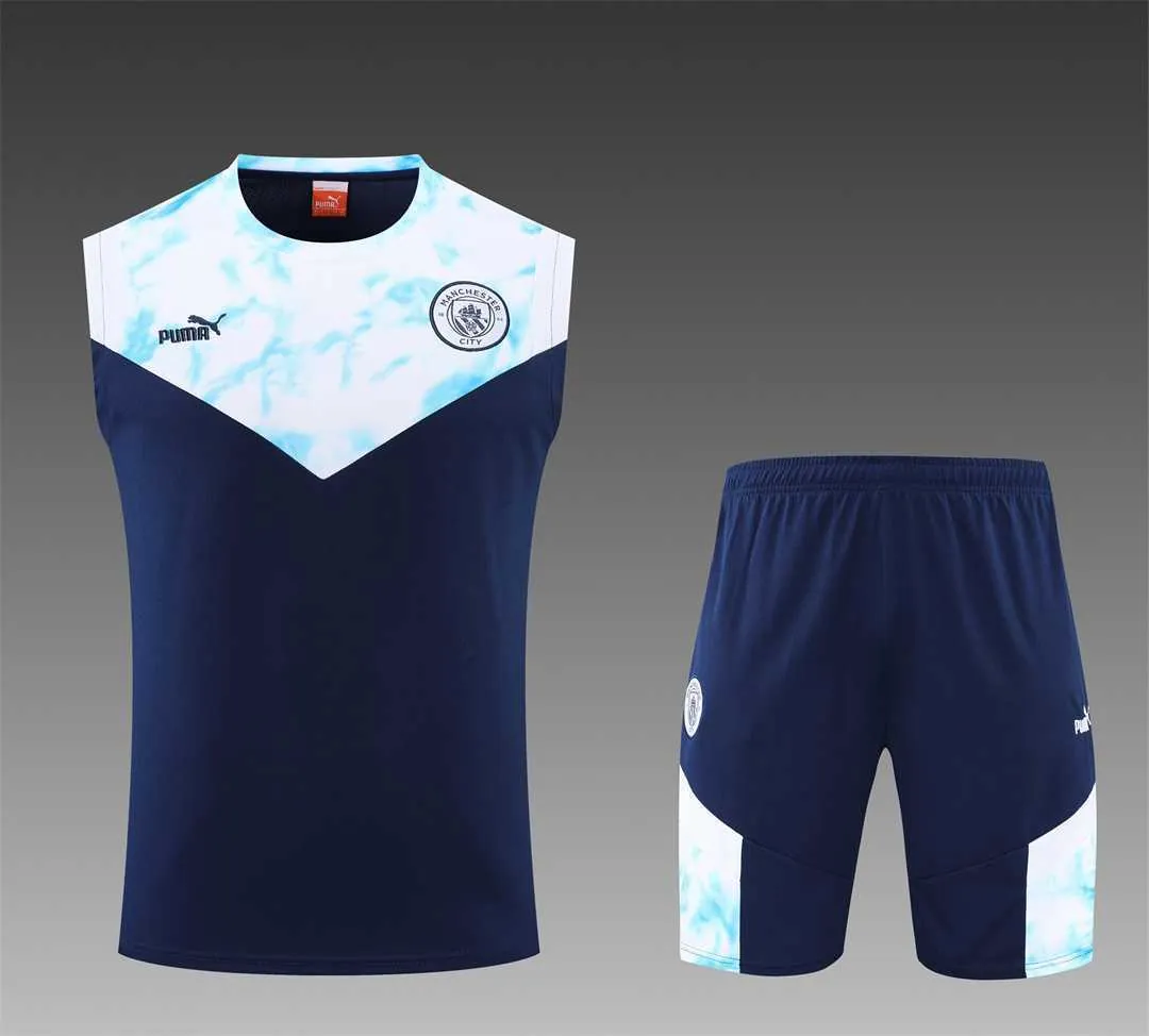 22-23 Manchester City vest training suit kit Royal Blue 3