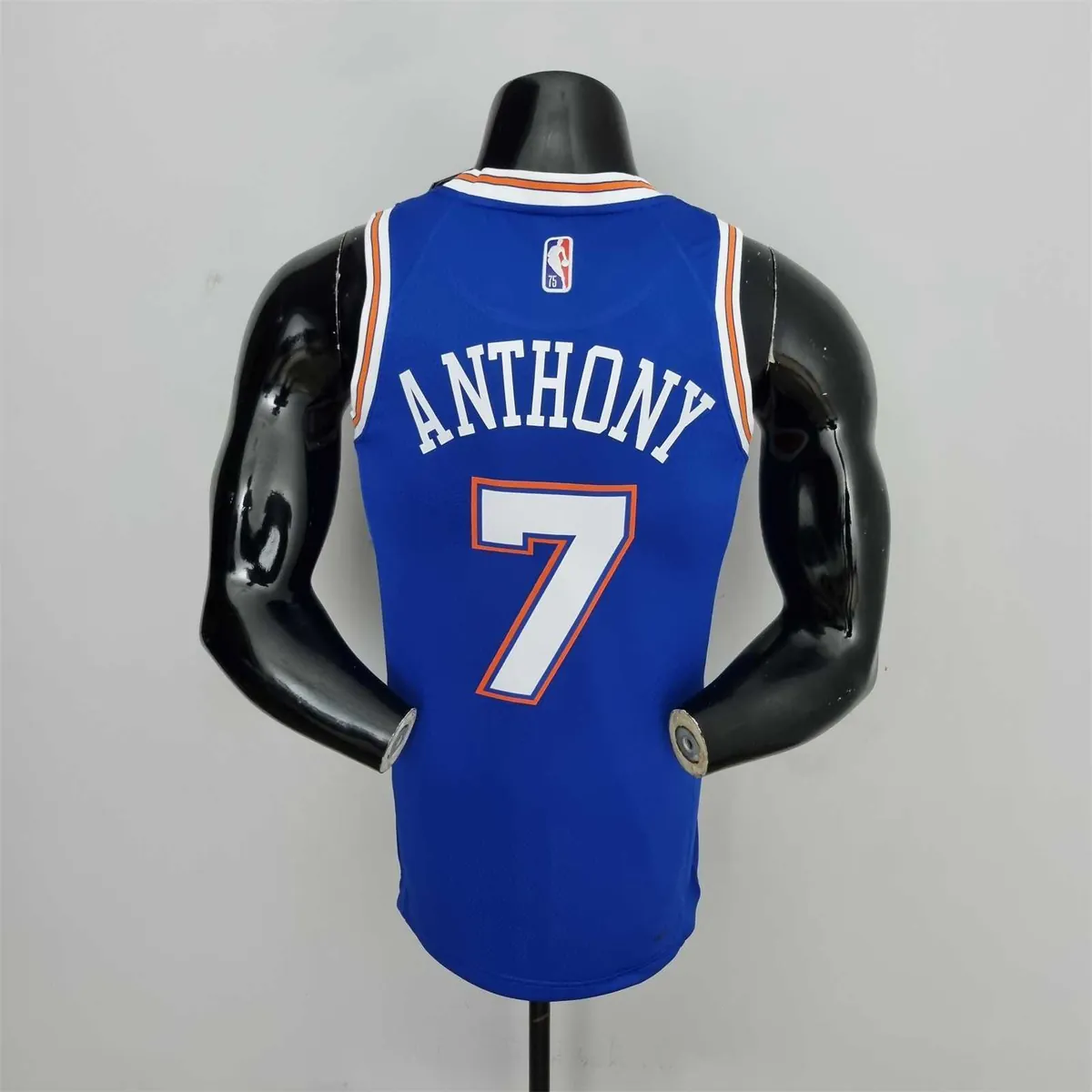 75th Anniversary Anthony #7 New York Knicks Jordan Limited Blue NBA Jersey 8