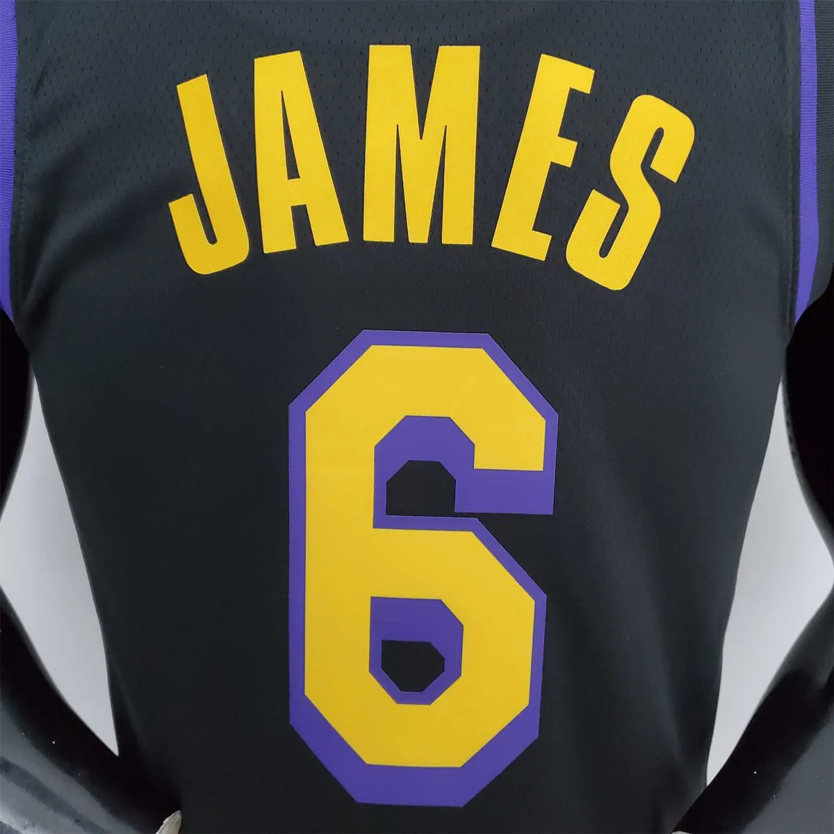 2021 JAMES#6 Los Angeles Lakers Black Latin Black NBA Jersey 2