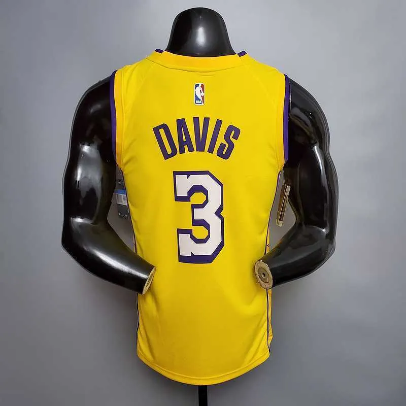 DAVIS #3 Lakers V-neck City Edition yellow 4