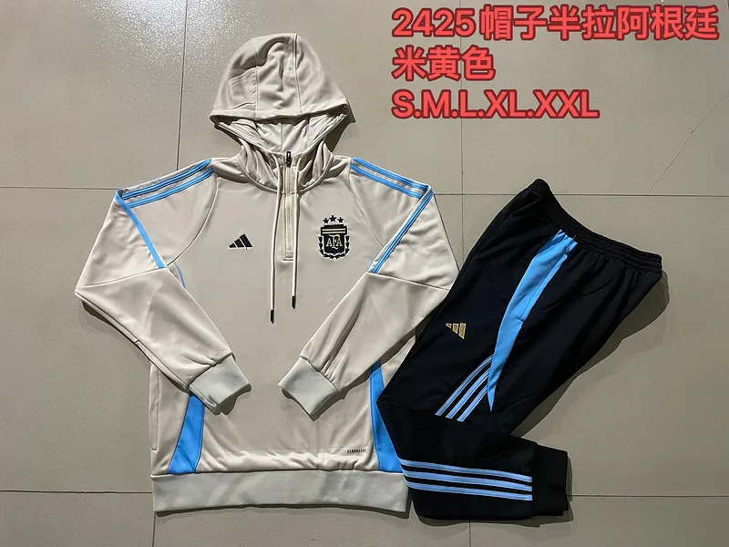 2024 Argentina Hoodie Long Sleeve Training Suit Football Shirts 3