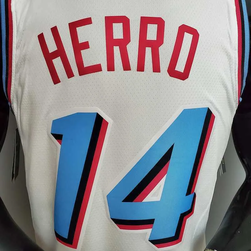 HERRO#14 Miami Heat V-neck White 3