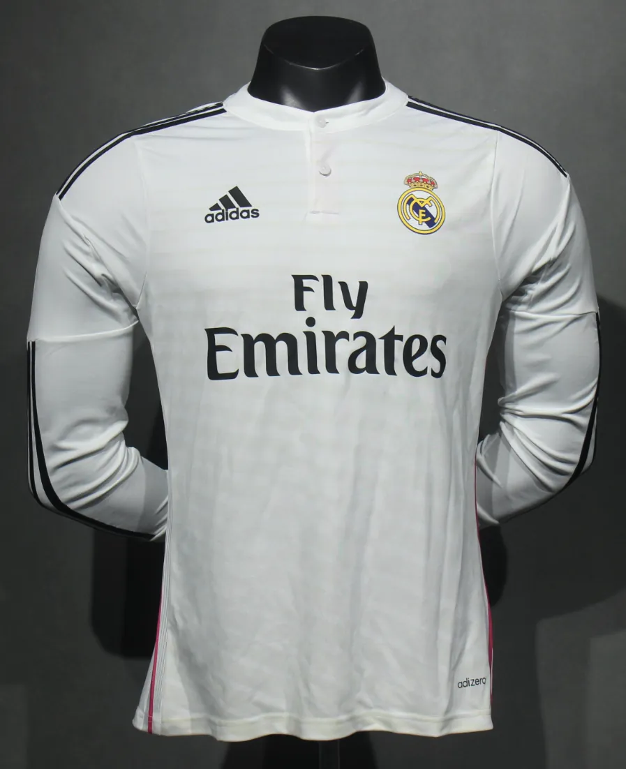 14-15 Real Madrid Home Retro Kit Vintage Player Version Long Sleeve Shirt AAAAJersey Dropship Y 3