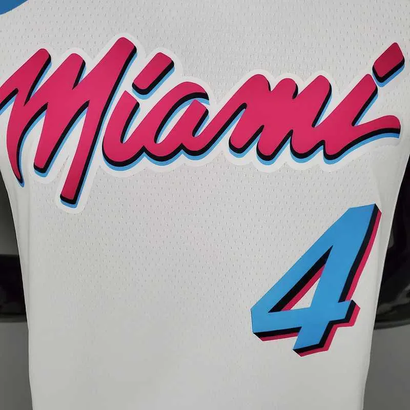 OLADIPO#4 Miami Heat V-neck White 2