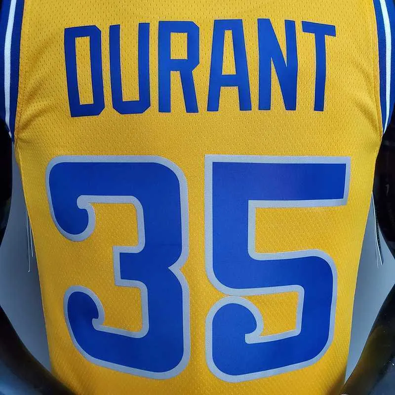 Retro version DURANT#35 Golden State Warriors yellow 4
