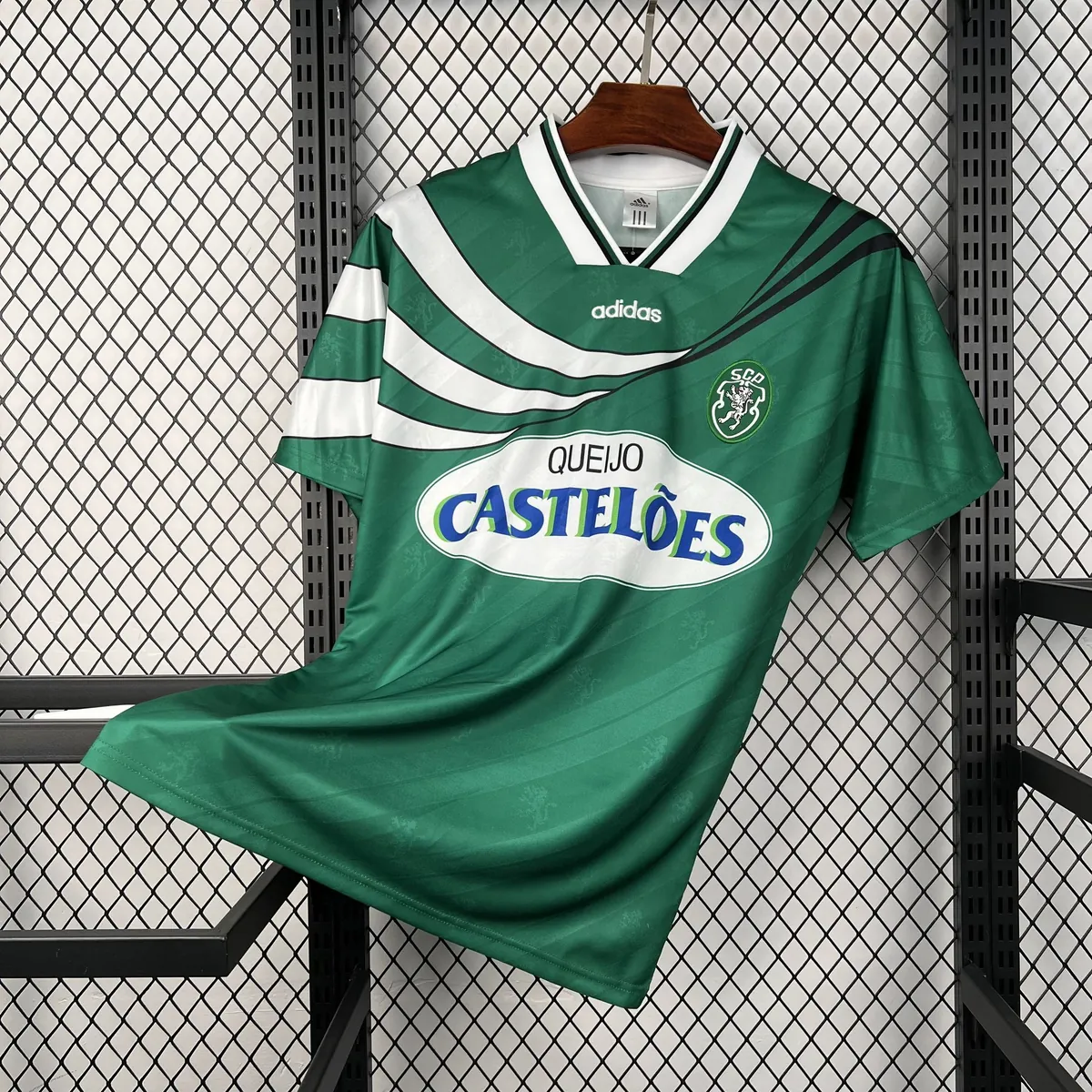 94-95 Sporting Away Football Retro Kit Vintage T-Shirt AAAAJersey Wholesale Yupoo 7 2