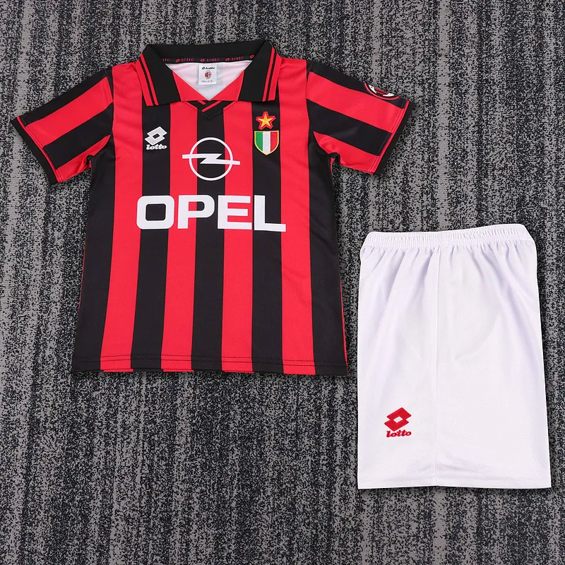 96-97 AC Milan Home Retro Kid Kits Youth Apparels AAAAJersey Supplier Yupoo 11