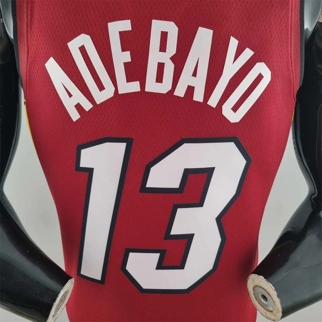 75th Anniversary Miami Heat Jordan ADEBAYO#13 Burgundy NBA Jersey 3