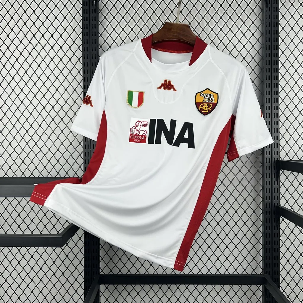 01-02 Roma Away Mens Retro Kit Vintage Football T-Shirt AAAAJersey Supply Yupoo 7 3