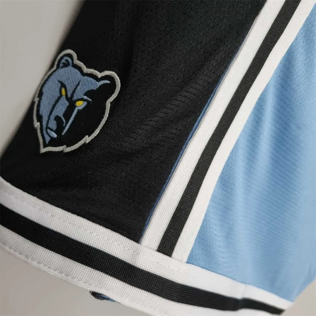 2022 Memphis Grizzlies NBA US Training Shorts Blue Black 1